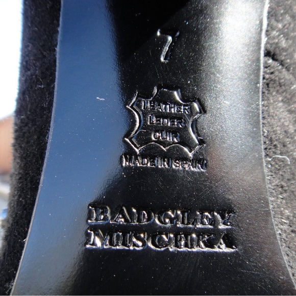 BADGLEY MISCHKA KURT SUEDE LEATHER STUDDED BLACK BOOTIES NWT SZ 7 - Picture 11 of 12